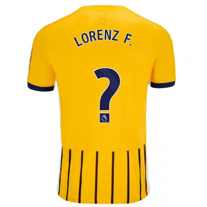 Danxen Män Lorenz Ferdinand #0 Guldblå Kritränder Bortatröja Matchtröjor 2024/25 Tröjor T-Tröja