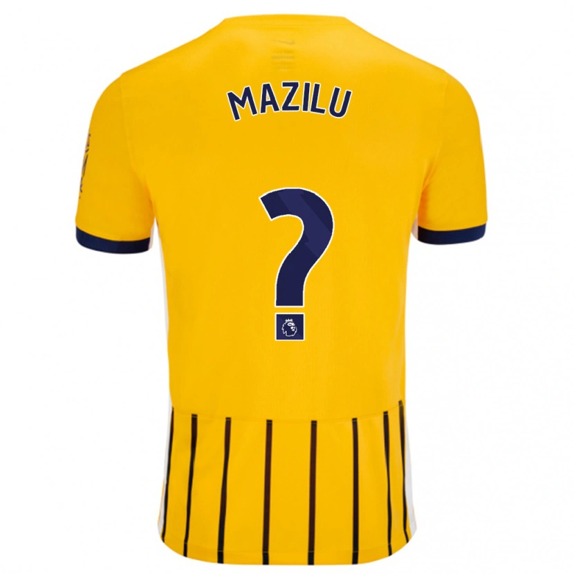 Danxen Män Adrian Mazilu #0 Guldblå Kritränder Bortatröja Matchtröjor 2024/25 Tröjor T-Tröja
