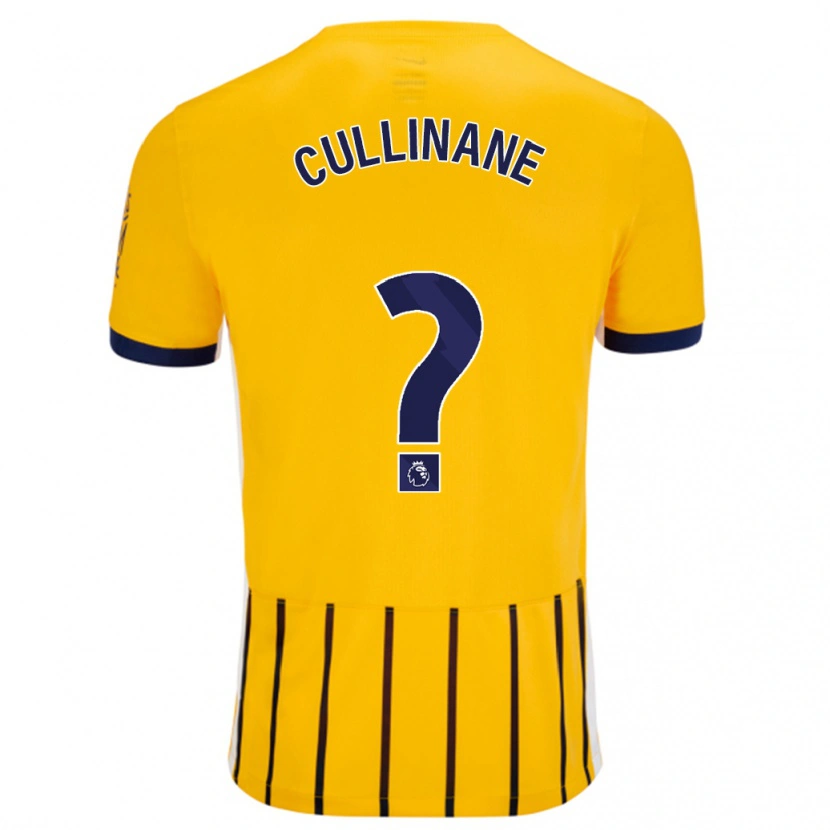 Danxen Män Billy-Ray Cullinane #0 Guldblå Kritränder Bortatröja Matchtröjor 2024/25 Tröjor T-Tröja