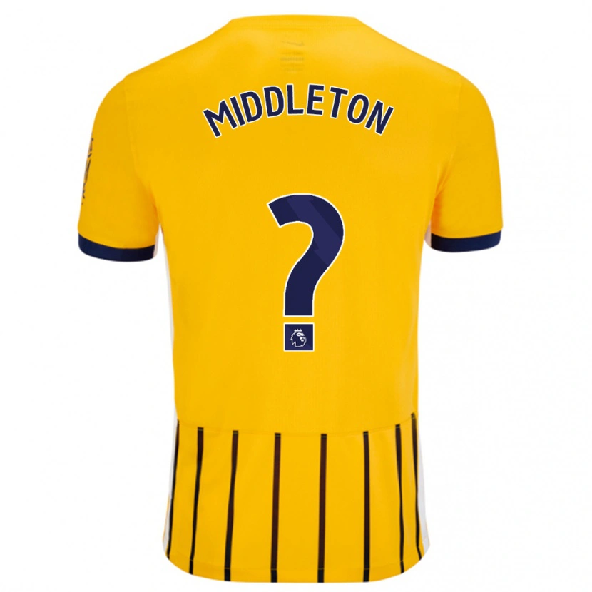 Danxen Män Jesse Middleton #0 Guldblå Kritränder Bortatröja Matchtröjor 2024/25 Tröjor T-Tröja