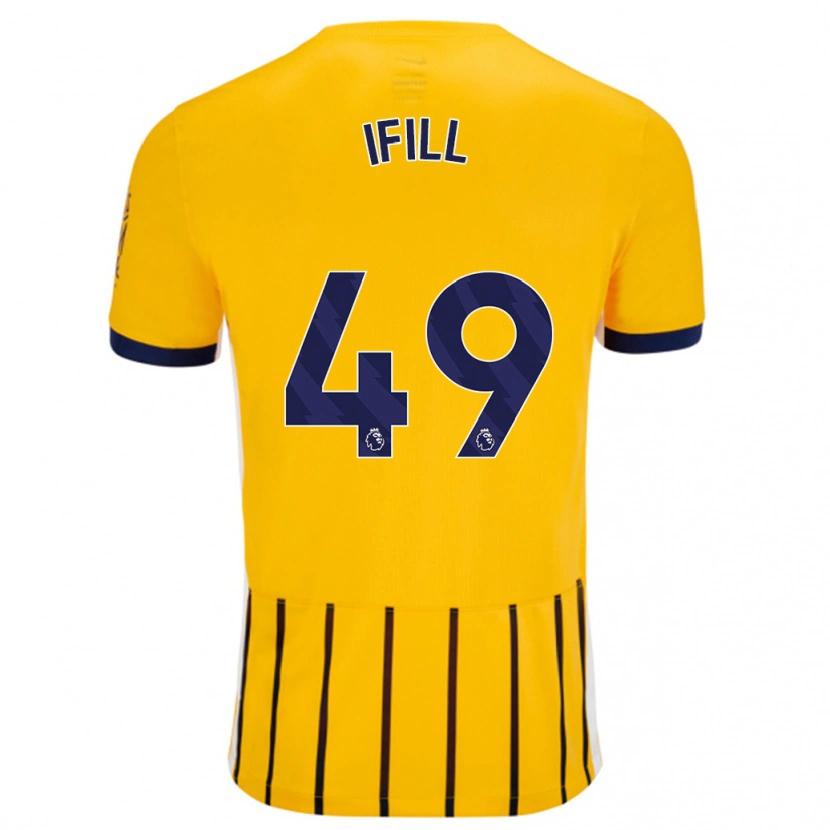 Danxen Män Marcus Ifill #49 Guldblå Kritränder Bortatröja Matchtröjor 2024/25 Tröjor T-Tröja