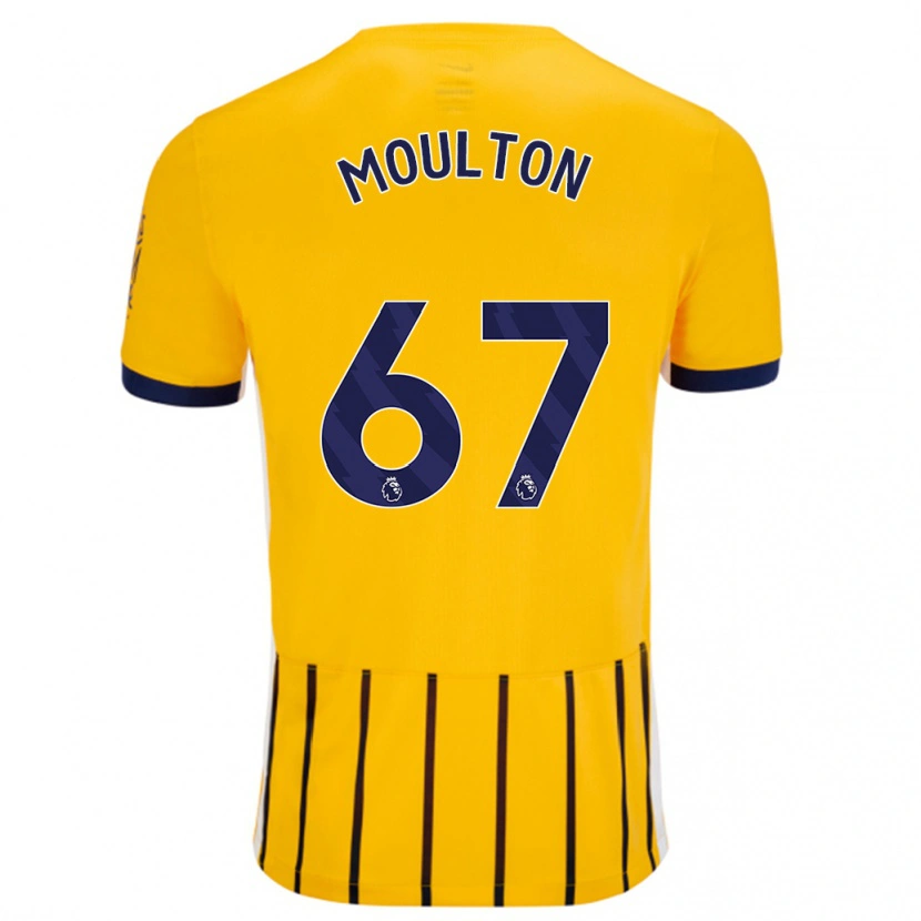 Danxen Män Remiero Moulton #67 Guldblå Kritränder Bortatröja Matchtröjor 2024/25 Tröjor T-Tröja