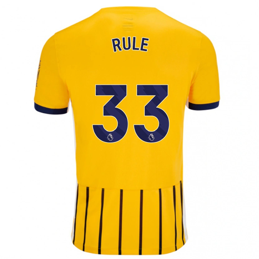 Danxen Män Charlize Rule #33 Guldblå Kritränder Bortatröja Matchtröjor 2024/25 Tröjor T-Tröja