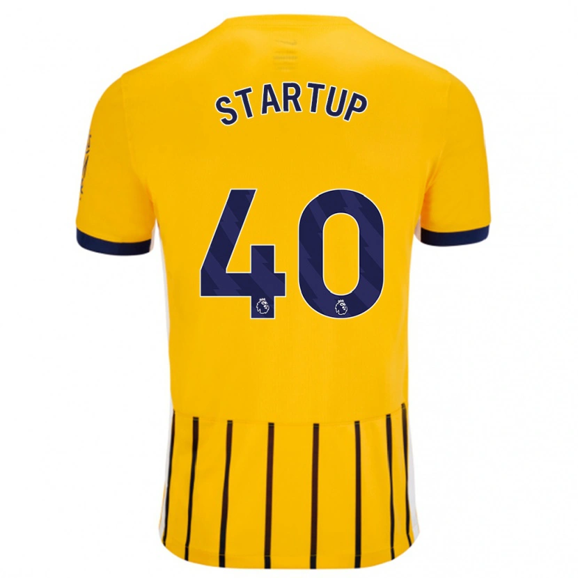 Danxen Män Katie Startup #40 Guldblå Kritränder Bortatröja Matchtröjor 2024/25 Tröjor T-Tröja