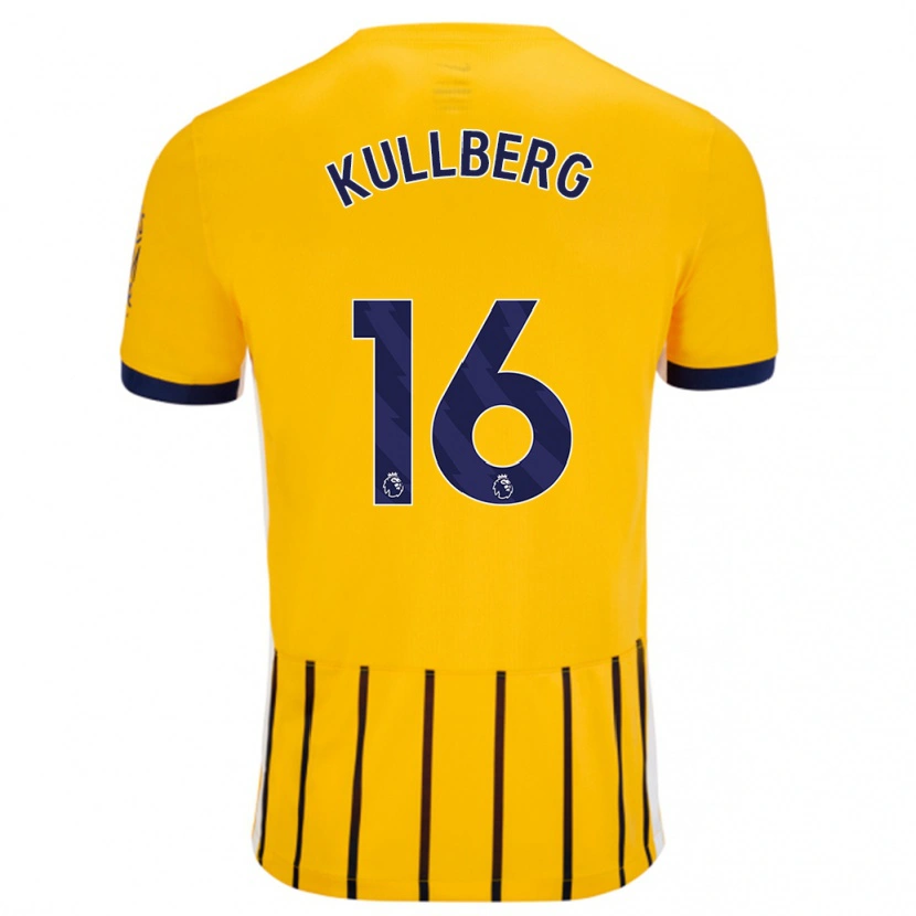 Danxen Män Emma Nanny Charlotte Kullberg #16 Guldblå Kritränder Bortatröja Matchtröjor 2024/25 Tröjor T-Tröja