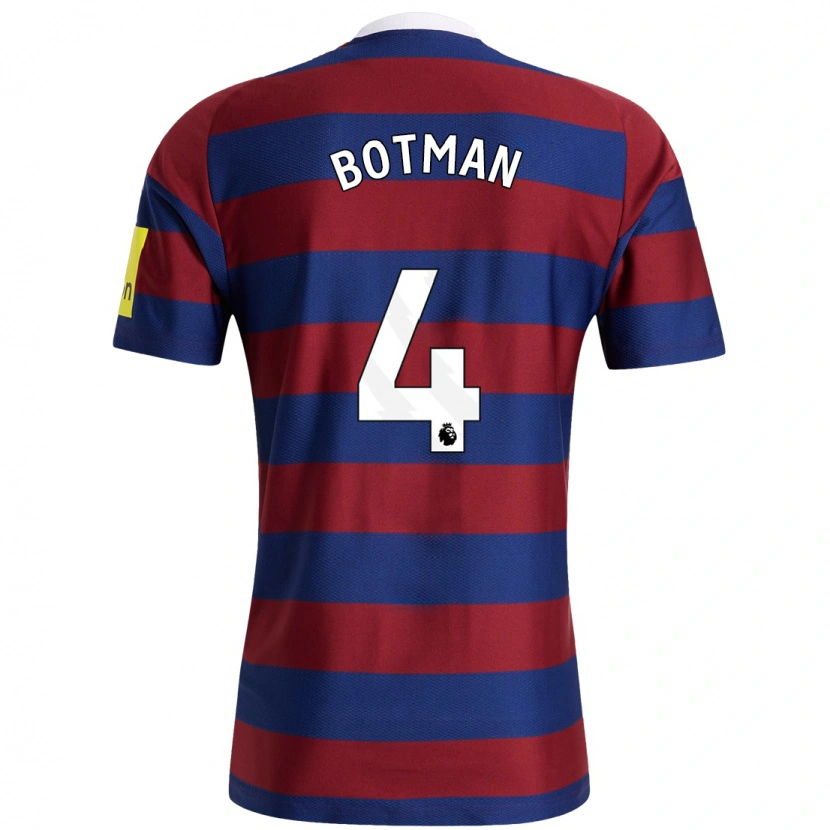Danxen Män Sven Botman #4 Vinröd Marinblå Bortatröja Matchtröjor 2024/25 Tröjor T-Tröja