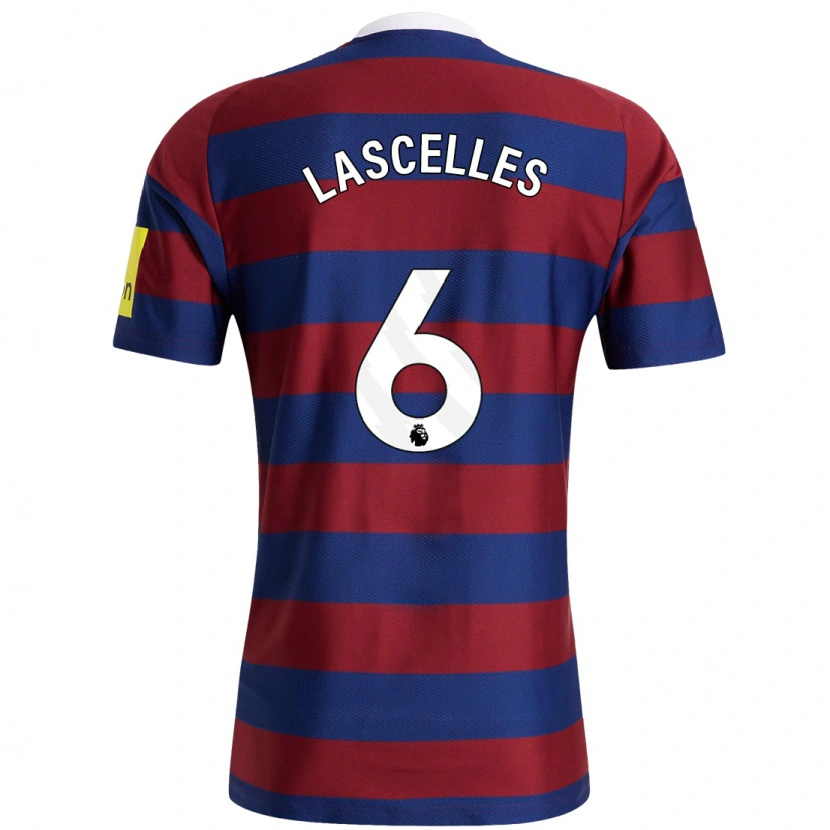 Danxen Män Jamaal Lascelles #6 Vinröd Marinblå Bortatröja Matchtröjor 2024/25 Tröjor T-Tröja