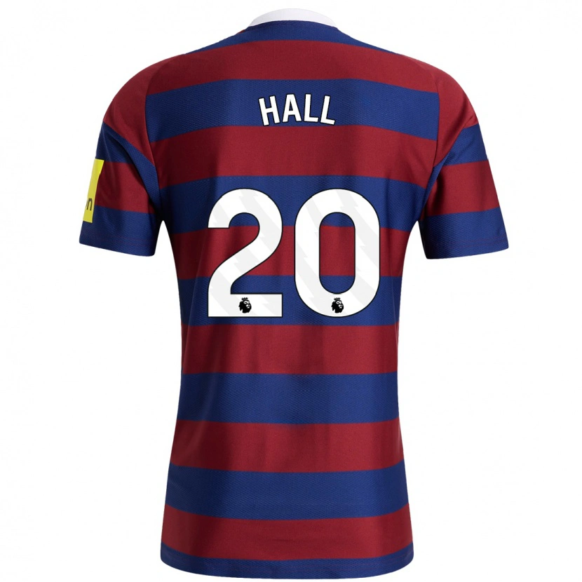 Danxen Män Lewis Hall #20 Vinröd Marinblå Bortatröja Matchtröjor 2024/25 Tröjor T-Tröja