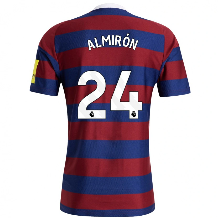 Danxen Män Miguel Almirón #24 Vinröd Marinblå Bortatröja Matchtröjor 2024/25 Tröjor T-Tröja