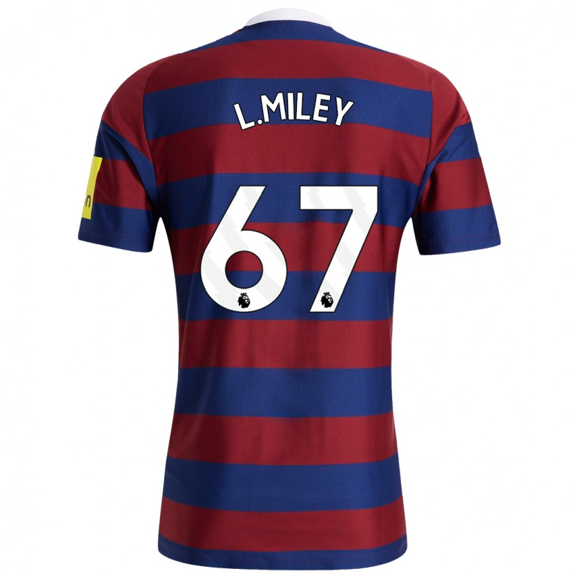 Danxen Män Lewis Miley #67 Vinröd Marinblå Bortatröja Matchtröjor 2024/25 Tröjor T-Tröja