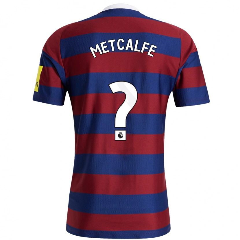 Danxen Män Craig Metcalfe #0 Vinröd Marinblå Bortatröja Matchtröjor 2024/25 Tröjor T-Tröja