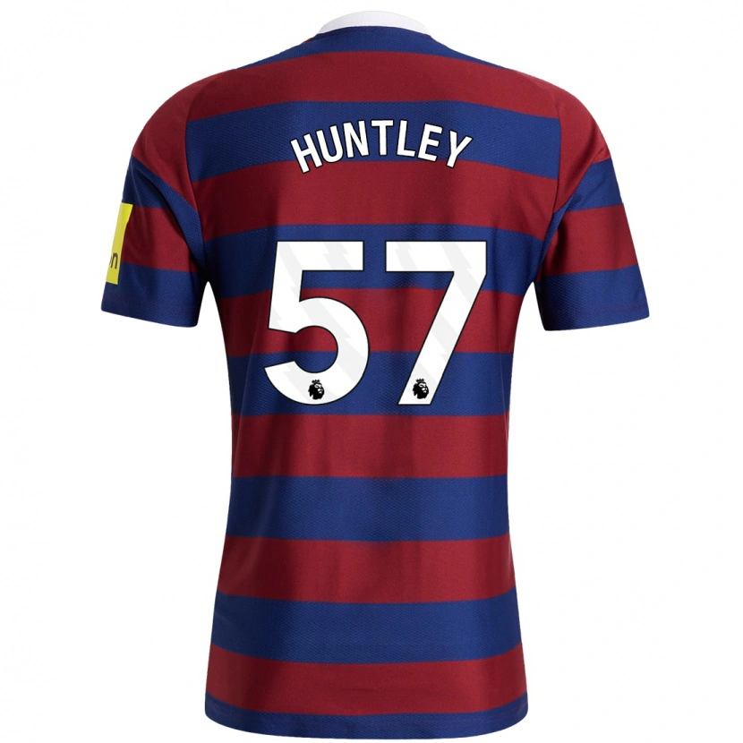 Danxen Män James Huntley #57 Vinröd Marinblå Bortatröja Matchtröjor 2024/25 Tröjor T-Tröja
