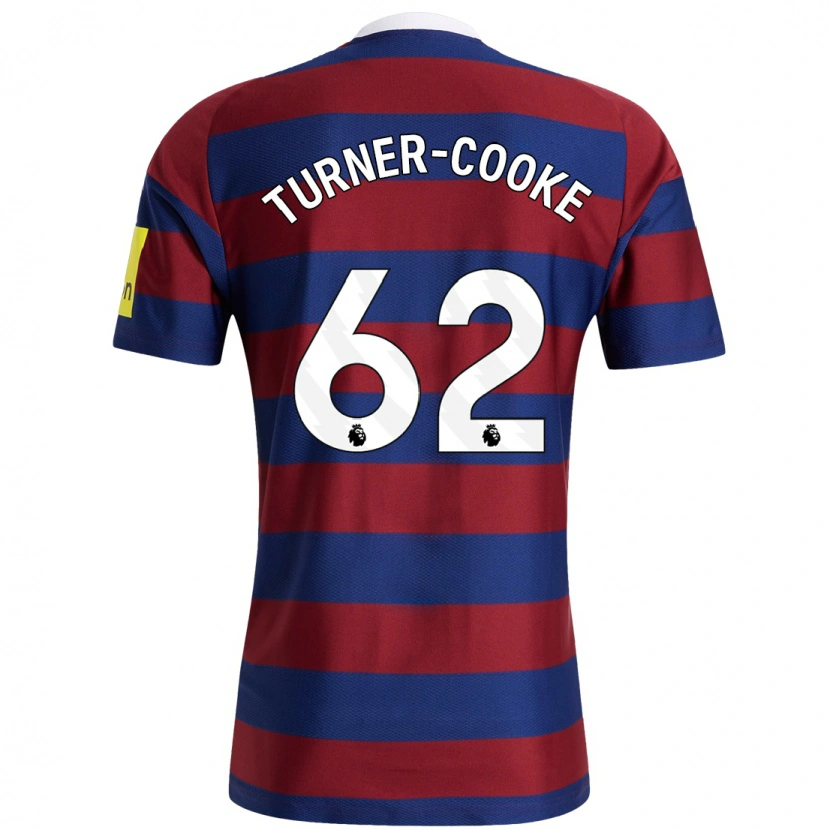 Danxen Män Jay Turner-Cooke #62 Vinröd Marinblå Bortatröja Matchtröjor 2024/25 Tröjor T-Tröja
