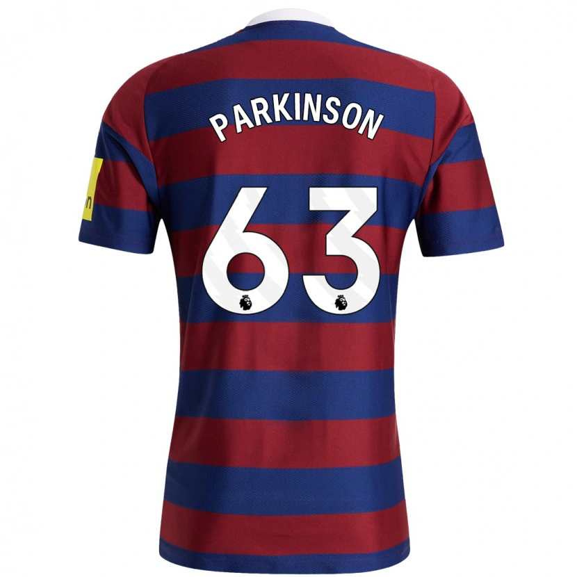 Danxen Män Ben Parkinson #63 Vinröd Marinblå Bortatröja Matchtröjor 2024/25 Tröjor T-Tröja
