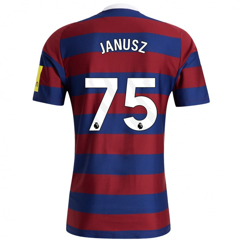 Danxen Män Adrian Janusz #75 Vinröd Marinblå Bortatröja Matchtröjor 2024/25 Tröjor T-Tröja