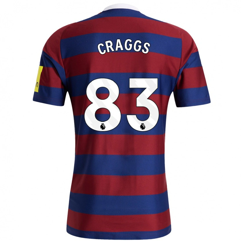 Danxen Män Luke Craggs #83 Vinröd Marinblå Bortatröja Matchtröjor 2024/25 Tröjor T-Tröja