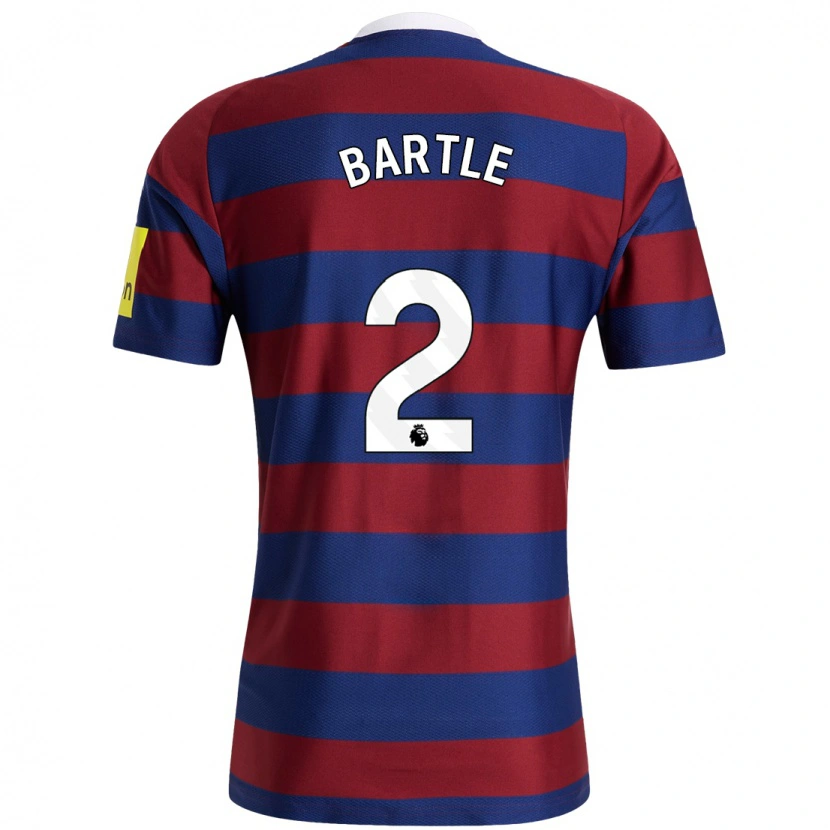 Danxen Män Jodie Bartle #2 Vinröd Marinblå Bortatröja Matchtröjor 2024/25 Tröjor T-Tröja