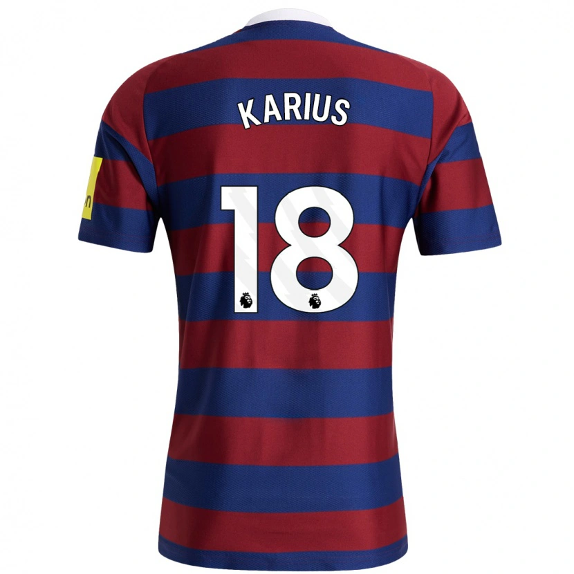 Danxen Män Loris Karius #18 Vinröd Marinblå Bortatröja Matchtröjor 2024/25 Tröjor T-Tröja
