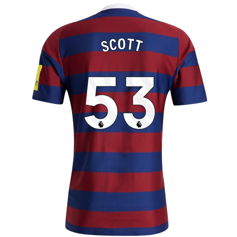 Danxen Män Joshua Scott #53 Vinröd Marinblå Bortatröja Matchtröjor 2024/25 Tröjor T-Tröja