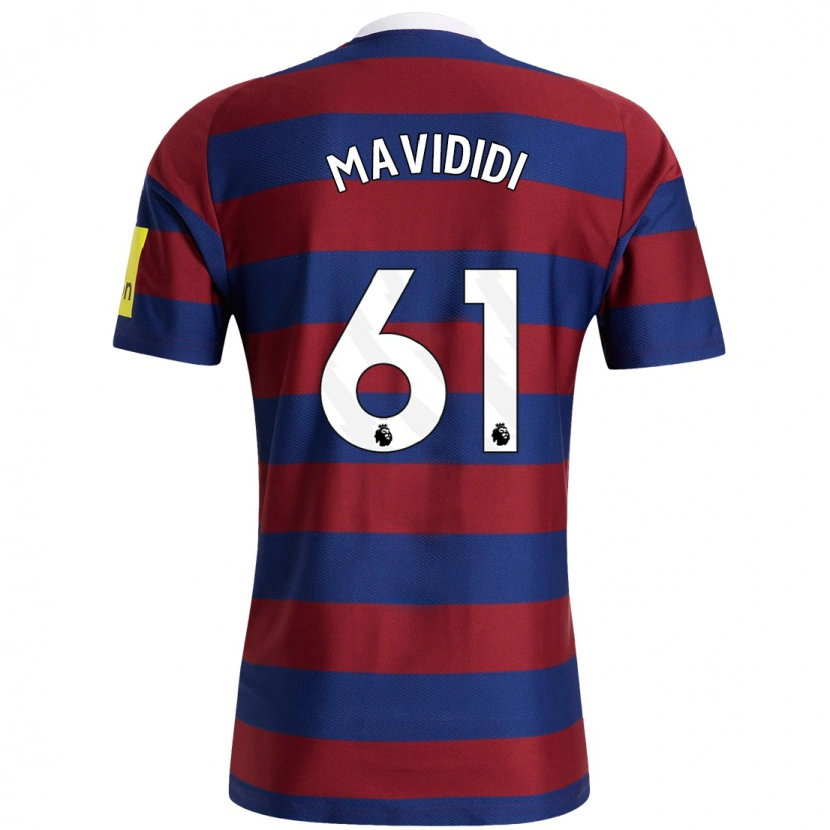 Danxen Män Shaun Mavididi #61 Vinröd Marinblå Bortatröja Matchtröjor 2024/25 Tröjor T-Tröja
