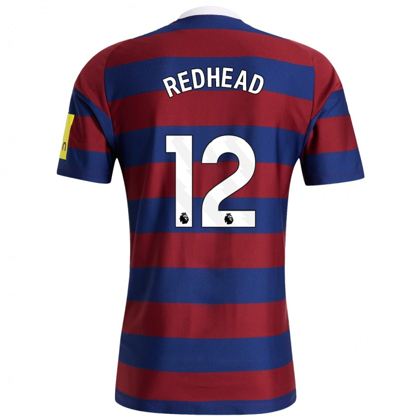 Danxen Män Cara Milne-Redhead #12 Vinröd Marinblå Bortatröja Matchtröjor 2024/25 Tröjor T-Tröja