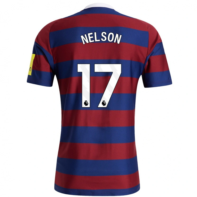 Danxen Män Erin Nelson #17 Vinröd Marinblå Bortatröja Matchtröjor 2024/25 Tröjor T-Tröja