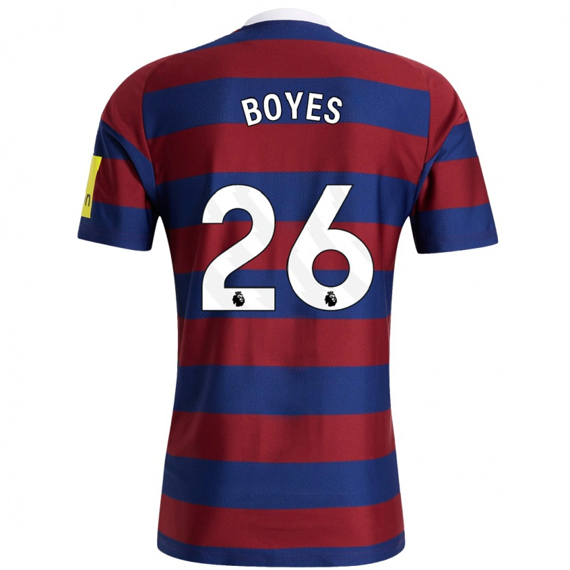 Danxen Män Grace Boyes #26 Vinröd Marinblå Bortatröja Matchtröjor 2024/25 Tröjor T-Tröja
