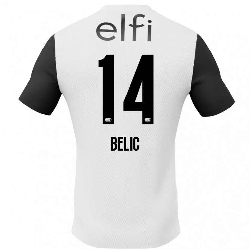 Danxen Män Kristijan Belic #14 Vit Svart Bortatröja Matchtröjor 2024/25 Tröjor T-Tröja