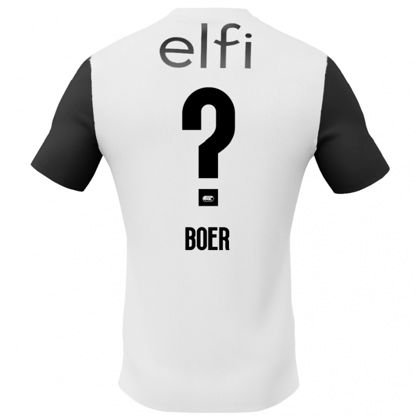 Danxen Män Lars Boer #0 Vit Svart Bortatröja Matchtröjor 2024/25 Tröjor T-Tröja