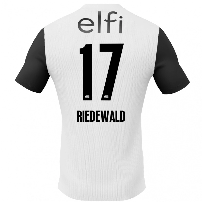 Danxen Män Kenzo Riedewald #17 Vit Svart Bortatröja Matchtröjor 2024/25 Tröjor T-Tröja