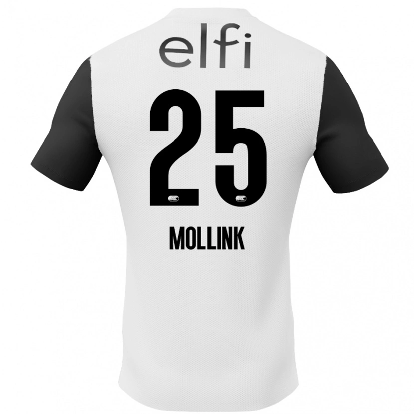Danxen Män Yaël Mollink #25 Vit Svart Bortatröja Matchtröjor 2024/25 Tröjor T-Tröja