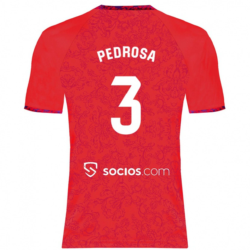 Danxen Män Adrià Pedrosa #3 Röd Bortatröja Matchtröjor 2024/25 Tröjor T-Tröja