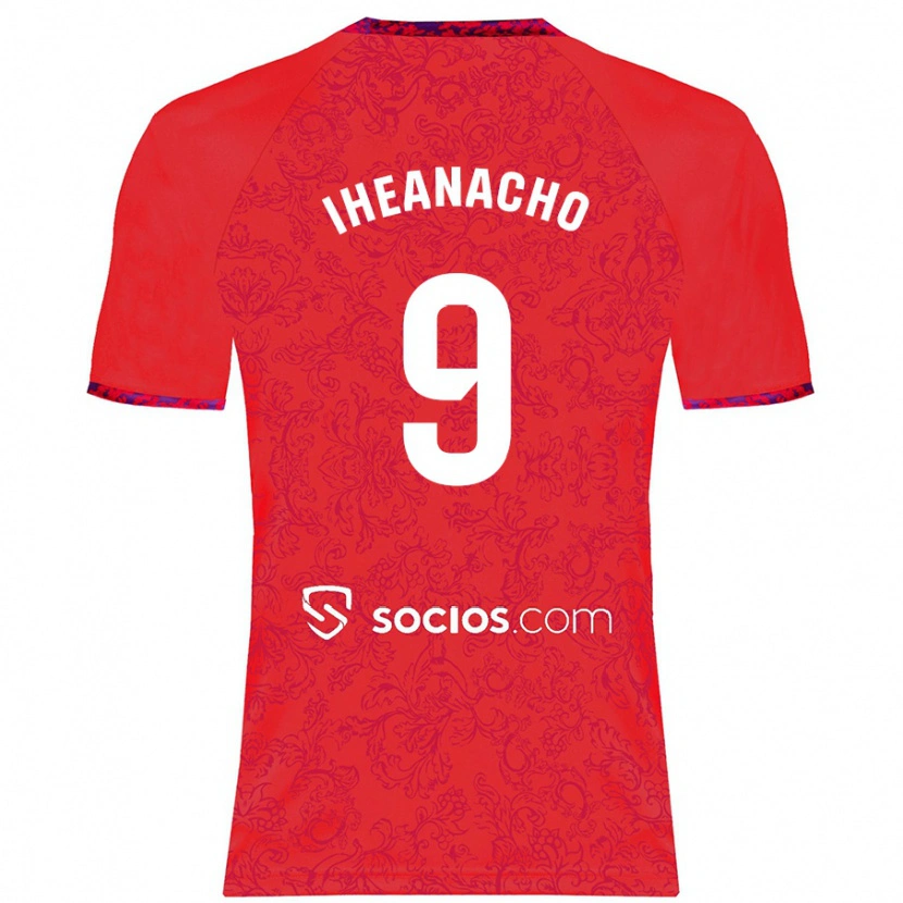 Danxen Män Kelechi Iheanacho #9 Röd Bortatröja Matchtröjor 2024/25 Tröjor T-Tröja