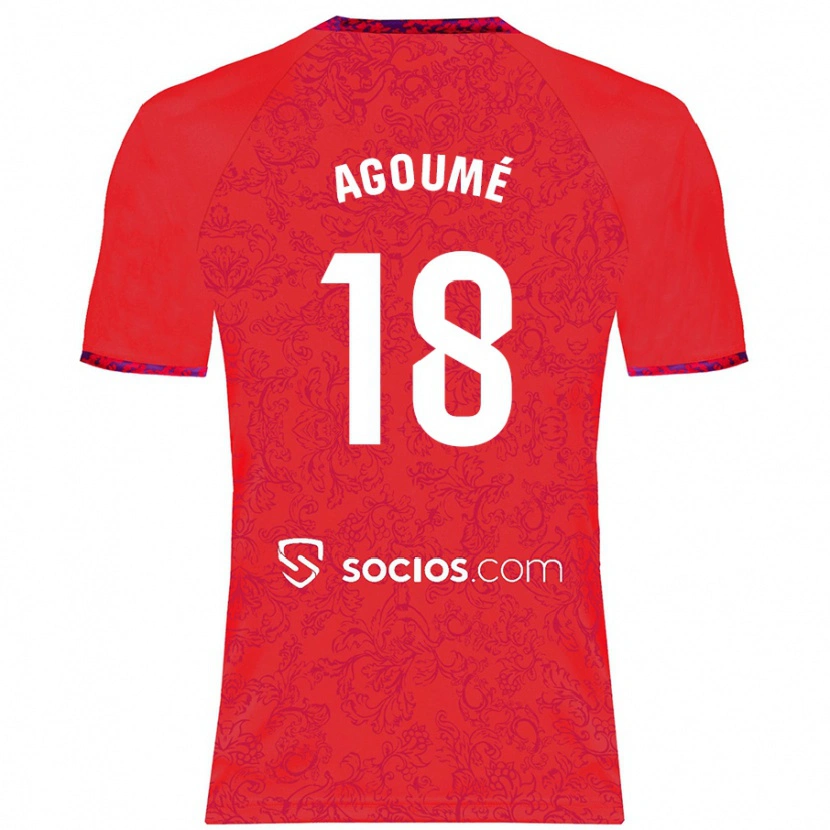 Danxen Män Lucien Agoumé #18 Röd Bortatröja Matchtröjor 2024/25 Tröjor T-Tröja