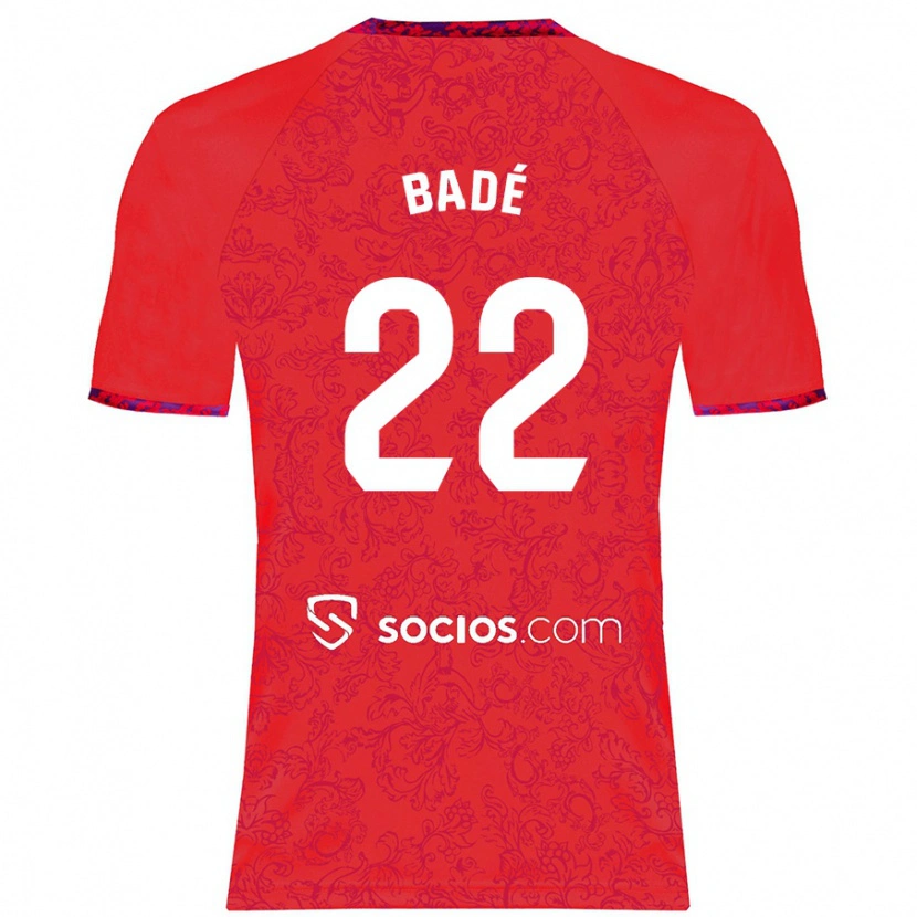 Danxen Män Loïc Badé #22 Röd Bortatröja Matchtröjor 2024/25 Tröjor T-Tröja