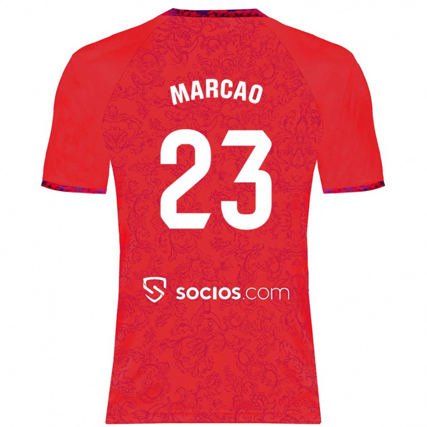 Danxen Män Marcão #23 Röd Bortatröja Matchtröjor 2024/25 Tröjor T-Tröja