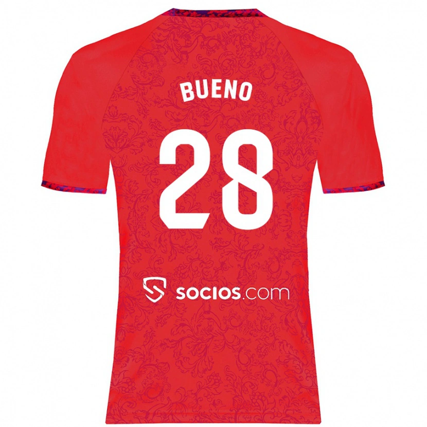 Danxen Män Manu Bueno #28 Röd Bortatröja Matchtröjor 2024/25 Tröjor T-Tröja
