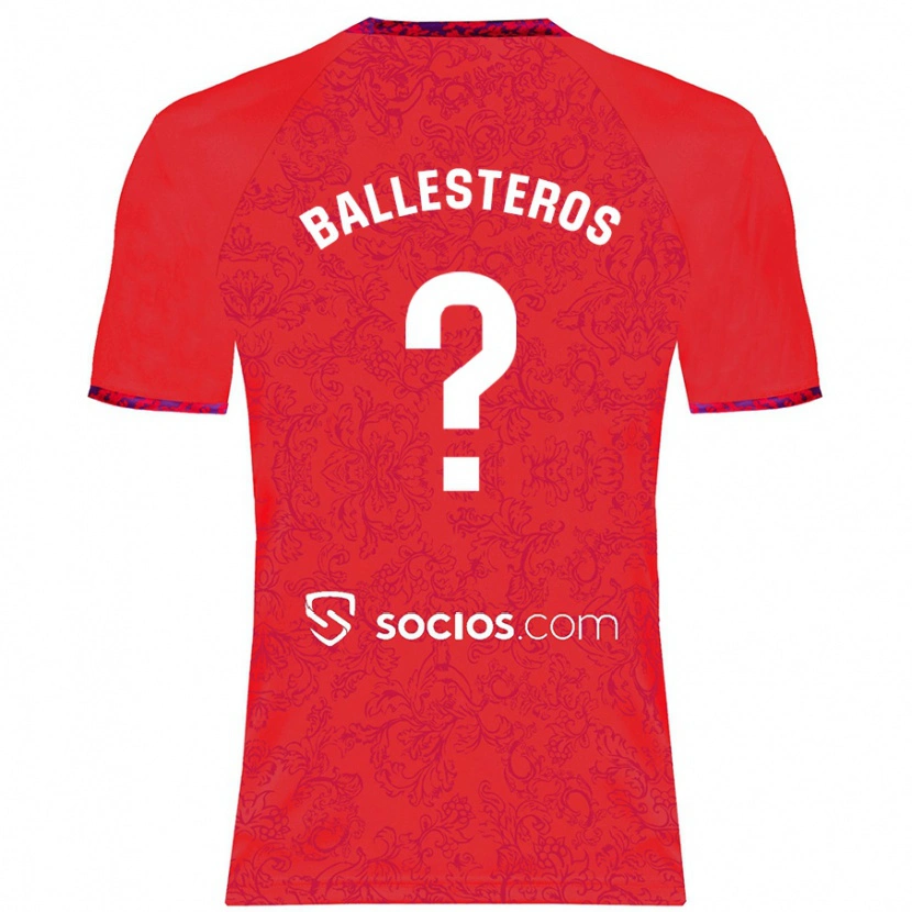 Danxen Män Gonzalo Ballesteros #0 Röd Bortatröja Matchtröjor 2024/25 Tröjor T-Tröja