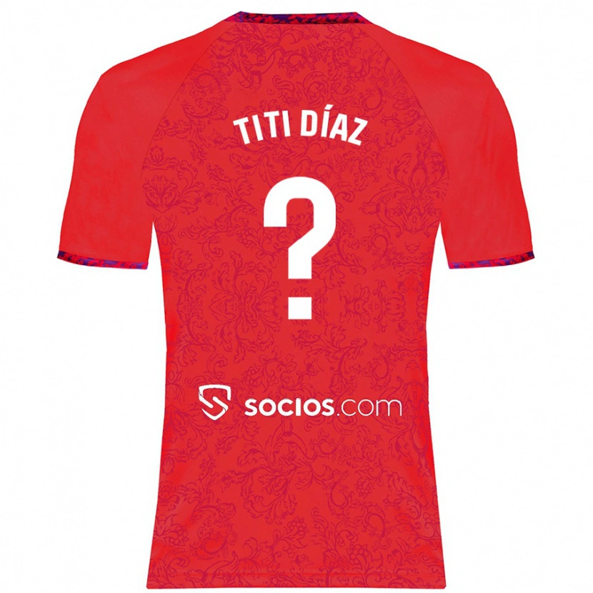 Danxen Män Titi Díaz #0 Röd Bortatröja Matchtröjor 2024/25 Tröjor T-Tröja