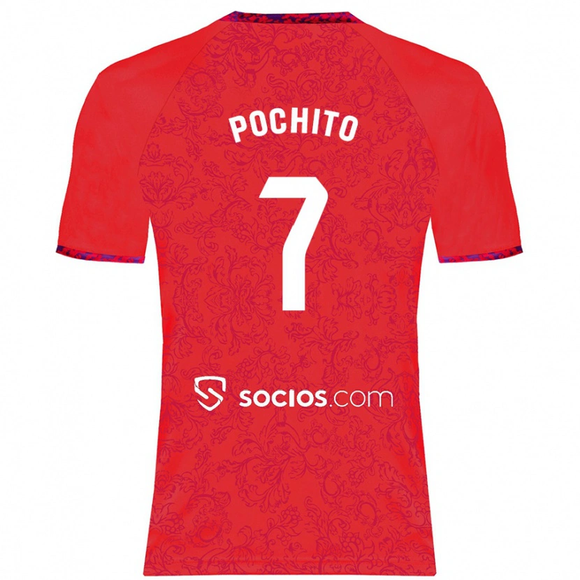 Danxen Män Pochito #7 Röd Bortatröja Matchtröjor 2024/25 Tröjor T-Tröja