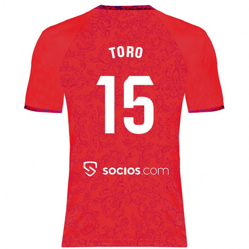 Danxen Män Juanan Toro #15 Röd Bortatröja Matchtröjor 2024/25 Tröjor T-Tröja