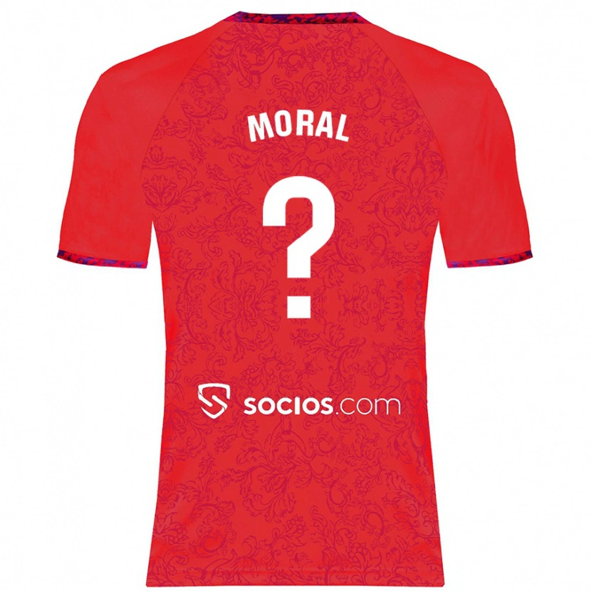 Danxen Män Lucía Moral #0 Röd Bortatröja Matchtröjor 2024/25 Tröjor T-Tröja