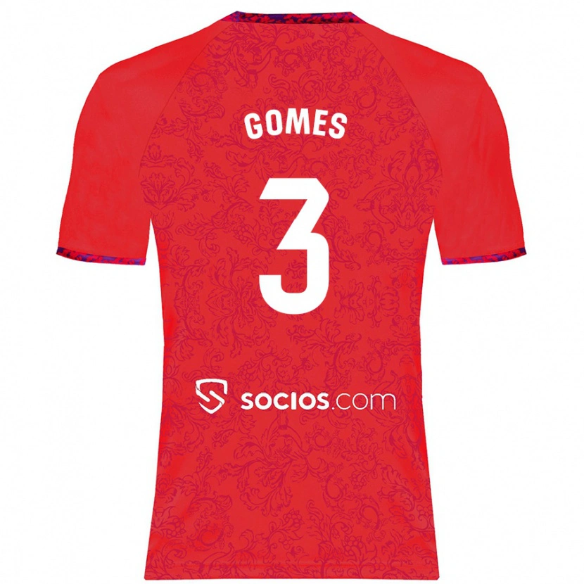 Danxen Män Diana Gomes #3 Röd Bortatröja Matchtröjor 2024/25 Tröjor T-Tröja
