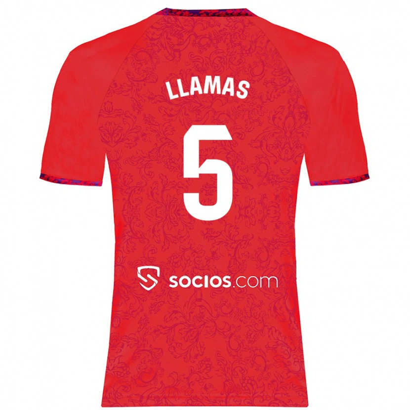 Danxen Män Eva Llamas #5 Röd Bortatröja Matchtröjor 2024/25 Tröjor T-Tröja