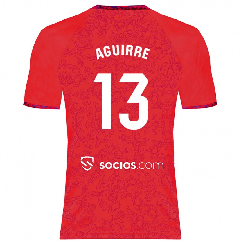Danxen Män Yolanda Aguirre #13 Röd Bortatröja Matchtröjor 2024/25 Tröjor T-Tröja