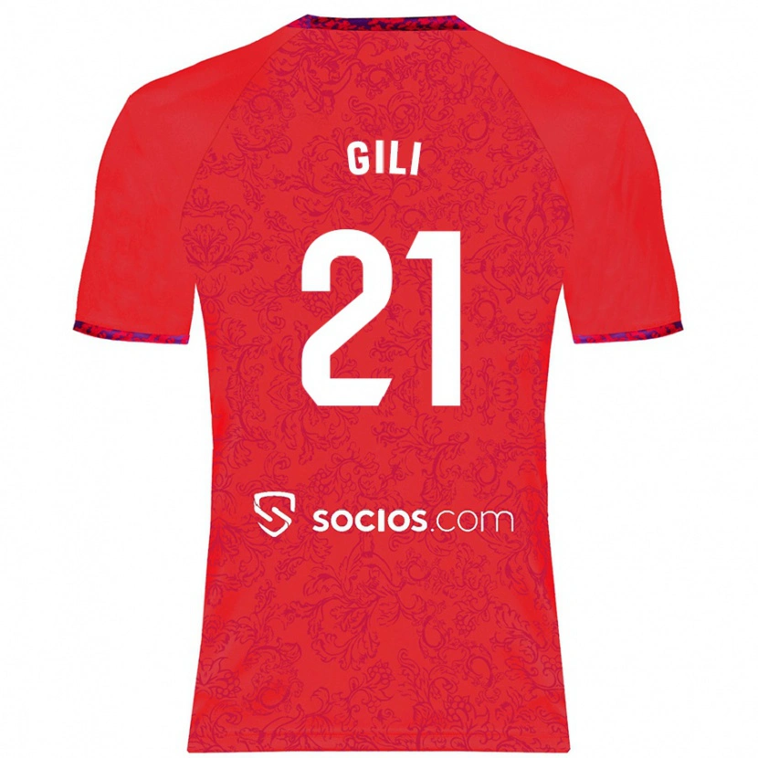 Danxen Män Gemma Gili #21 Röd Bortatröja Matchtröjor 2024/25 Tröjor T-Tröja