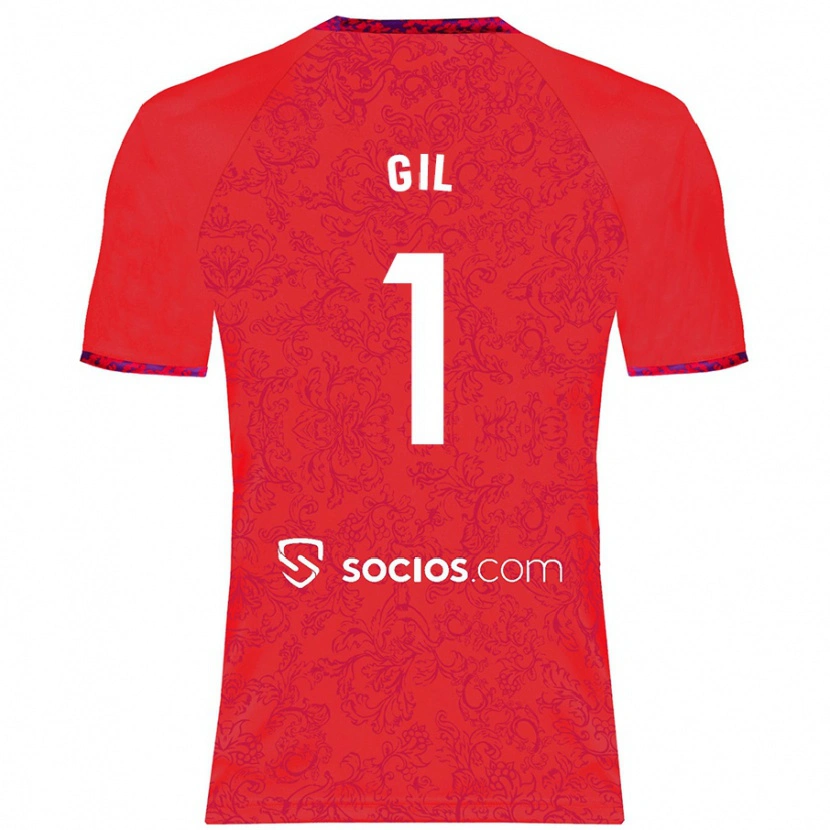 Danxen Män David Gil #1 Röd Bortatröja Matchtröjor 2024/25 Tröjor T-Tröja