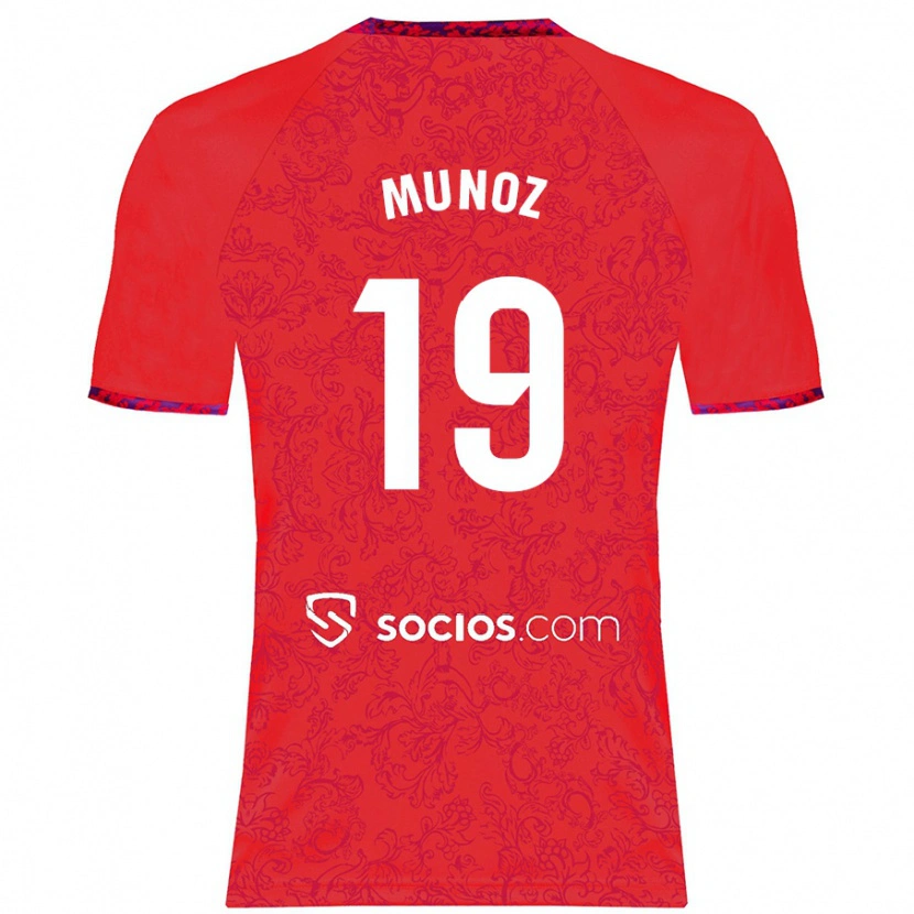 Danxen Män Iker Muñoz #19 Röd Bortatröja Matchtröjor 2024/25 Tröjor T-Tröja