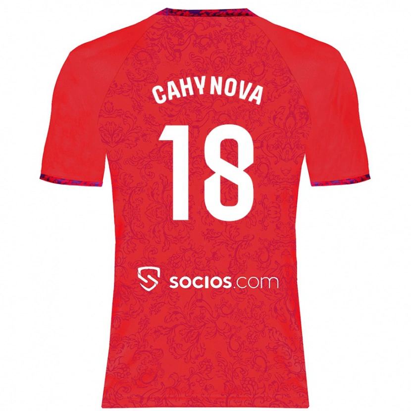 Danxen Män Klara Cahynova #18 Röd Bortatröja Matchtröjor 2024/25 Tröjor T-Tröja