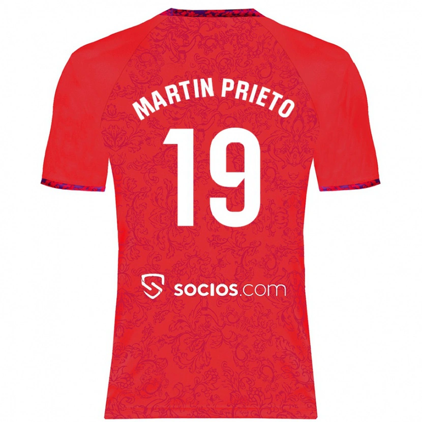 Danxen Män Cristina Martín-Prieto Gutiérrez #19 Röd Bortatröja Matchtröjor 2024/25 Tröjor T-Tröja